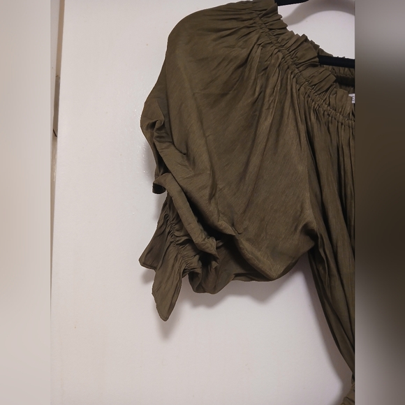 Mersea Hunter Green Fall Tulum Ruffle Dress New With Tags Size Medium - Picture 9 of 11